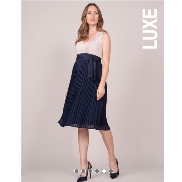 Seraphine Pleated Maternity/Nursing Dress - Picture 2 of 15